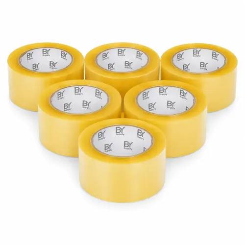 Cinta Embalaje Bysupply 45mm X 100m Pack 6 Unidades Adhesiva Transparente Polipropileno Cajas Carton Envios Ecommerce Mercado Libre Bodega Profesional Alta Adherencia