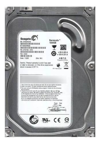 Disco Duro 1tb Seagate 7200rpm Pc Dvr Camaras Almacenamiento Plateado