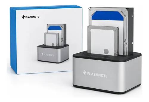 Docking Station Flashnote Dock Base Disco Duro 2.5 3.5 Pulgadas Sata Usb 3.0 Dual Doble Bahia Slots Hdd Ssd Backup Clonar Multilector Adaptador Lector Externo Notebook Pc Mac Windows