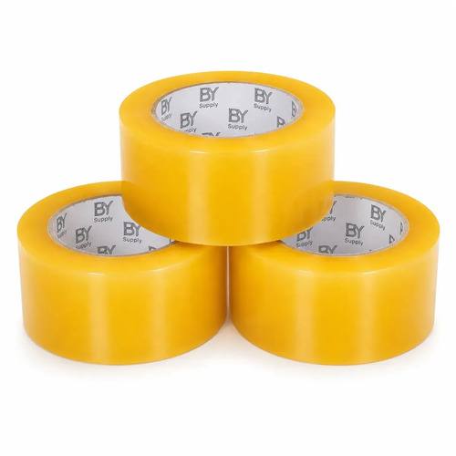 Cinta Adhesiva De Embalaje Bysupply Transparente De Polipropileno, Pack Con 3 Unidades De 4.5 Cm X 300 M