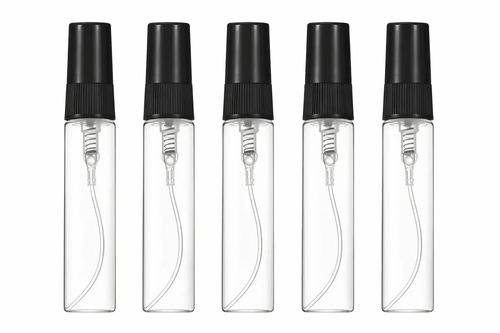 Pack 5 Atomizadores Perfume Decant Recargables Portátil Viaje 5ml Botella Vidrio Spray Pulverizador Mini Cartera Avión