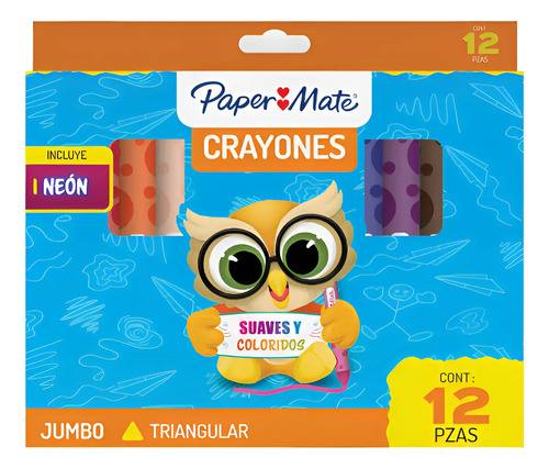 Crayones Papermate Lápices De Cera Triangular Colores X12 Multicolor