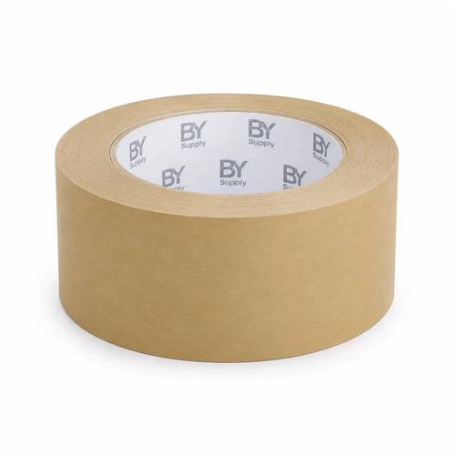 Cinta De Embalaje Bysupply Kraft Premium Para Cajas Eco, De Papel Adhesivo Biodegradable, 4.8 Cm X 100 M