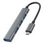 Hub Adaptador Usb-c 4 En 1 Windows 3.0 Macbook Mac Notebook Gris Oscuro