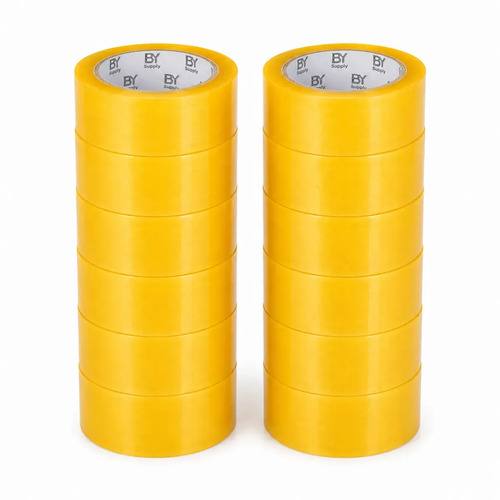 Cinta Embalaje Bysupply 45mm X 300m Pack 12 Unidades Adhesiva Transparente Polipropileno Alta Duracion Cajas Envios Ecommerce Industrial