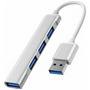 Hub Adaptador Usb 4 En 1 Windows 3.0 Macbook Mac Pc - Tivon Plateado