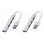 Hub Adaptador Usb 4 En 1 Windows 3.0 Macbook Mac Pc Pack X2 Gris