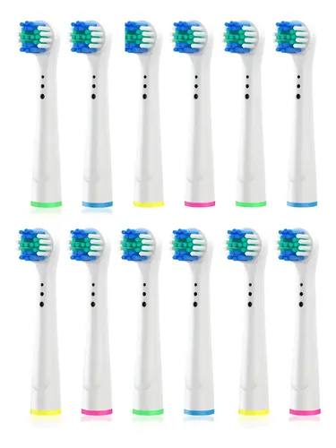 Pack 12 Cabezales De Repuesto Cepillo Compatible Oralb Braun Blanco