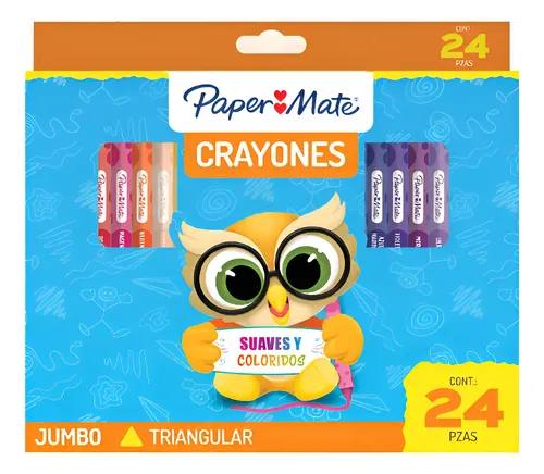 Crayones Papermate Lápices De Cera Triangular Colores X24 Multicolor
