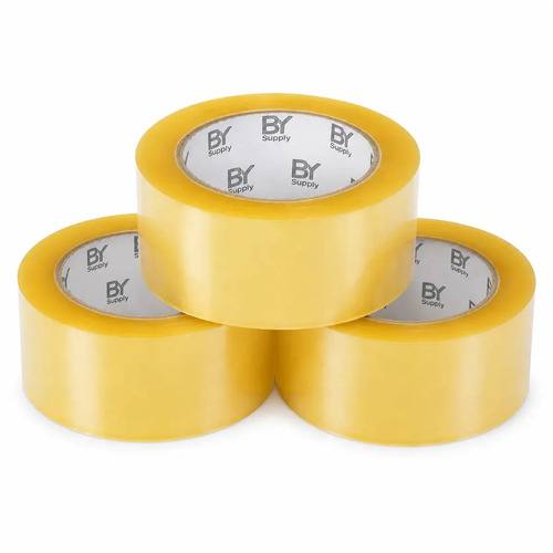 Cinta De Embalaje Bysupply Transparente, Pack De 3, Para Cajas Y De Ecommerce