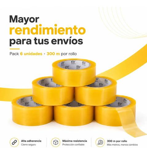 Cinta De Embalaje Bysupply Transparente, Pack De 6 Rollos De Polipropileno De 4.5 Cm X 300 M - imagen 3
