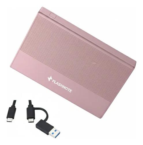 Disco Duro Externo 1tb Flashnote Usb 3.1 Tipo C Aluminio Hdd Premium Rosado Rosa