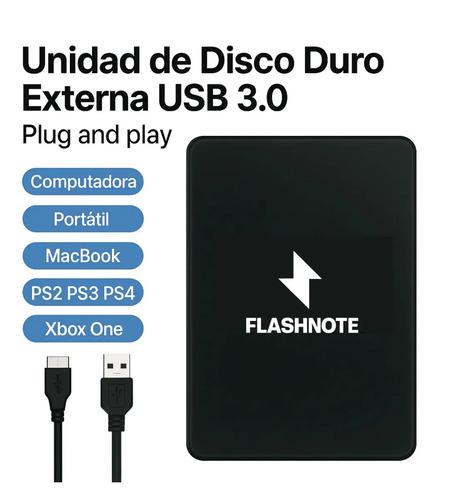 Disco Duro Externo Flashnote 1tb Usb 3.0 + Funda Antigolpes Compatible Con Pc Notebook Mac Macbook Ps2 Ps3 Ps4 Xbox One Smart Tv Nintendo Co - imagen 3