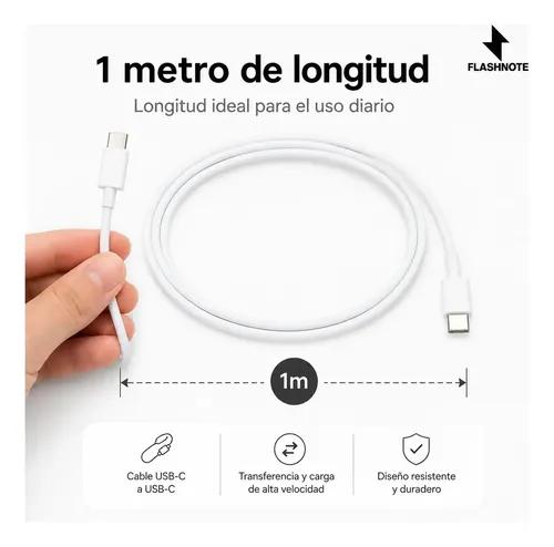 Cable Usb C A Usb C Flashnote 1m Carga Rápida 60w Para iPhone Samsung Xiaomi Blanco - imagen 7