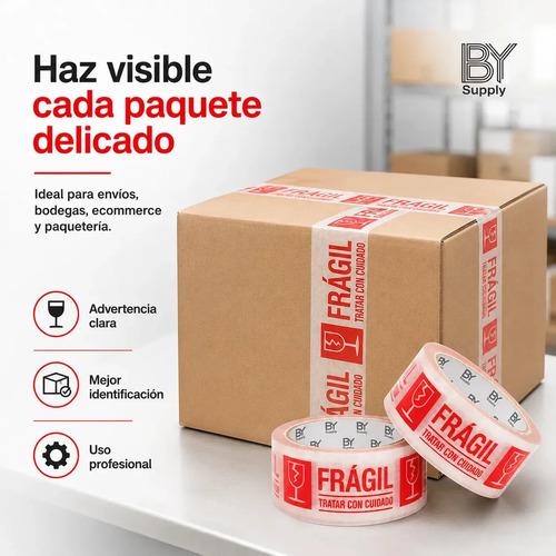 Cinta De Embalaje Bysupply Frágil, 4.5 Cm X 100 M, Pack De 3 Unidades Para Delicados - imagen 8