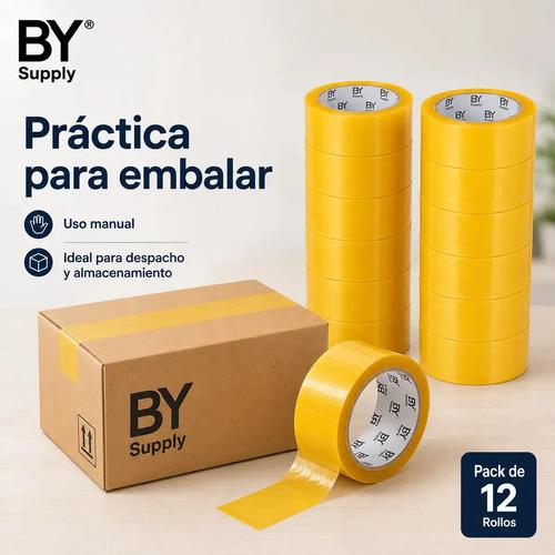 Cinta Embalaje Bysupply 45mm X 300m Pack 12 Unidades Adhesiva Transparente Polipropileno Alta Duracion Cajas Envios Ecommerce Industrial - imagen 5