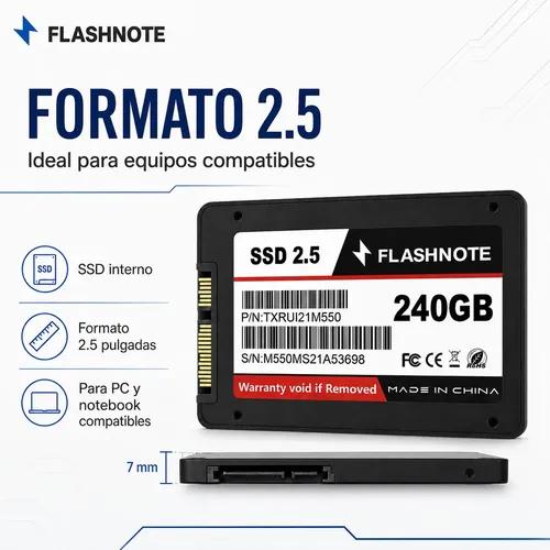 Disco Sólido Ssd 240gb Flashnote 2.5 Interno | Hasta 550 Mb/s Lectura Y 500 Mb/s Escritura | Alto Rendimiento Y Velocidad Para Pc, Notebook, - imagen 8