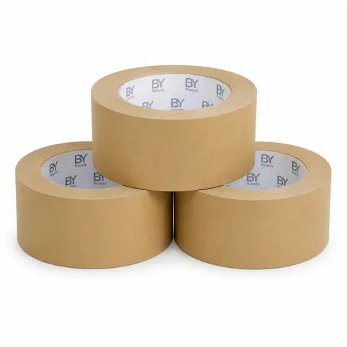Cinta De Embalaje Bysupply Kraft Ancha, 7 Cm X 100 M  Pack De 3 Rollos Ecológicos Y Biodegradables Para Cajas Grandes