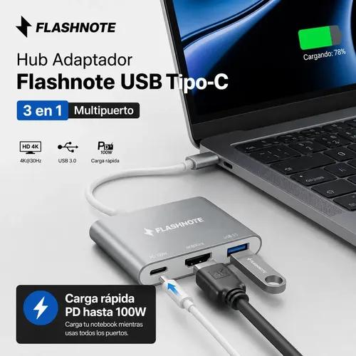 Hub Adaptador Flashnote Usb Tipo C Usb-c 3 En 1 Multipuerto Hdmi 4k 30hz Usb 3.0 Pd 100w Carga Rapida Mac Macbook Windows Notebook Pc iPad T - imagen 8