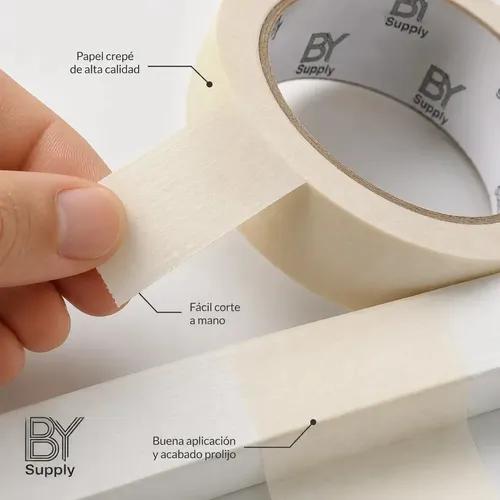 Cinta De Enmascarar Bysupply De Papel Crepé Para Pintura Y Auto, Pack De 6 - imagen 7