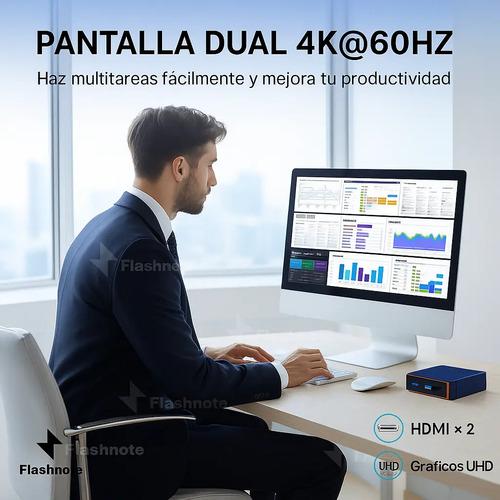 Mini Pc Flashnote Estilo Nuc Procesador Intel 3,6 Ghz 8gb Ram 256gb Ssd 4 Nuc... - imagen 4