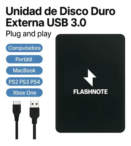 Disco Duro Externo Flashnote 500gb Usb 3.0 Hdd Compatible Con Pc Notebook Mac Macbook Ps2 Ps3 Ps4 Xbox One Smart Tv Nintendo Consolas Color Negro 500gb Negro - imagen 4