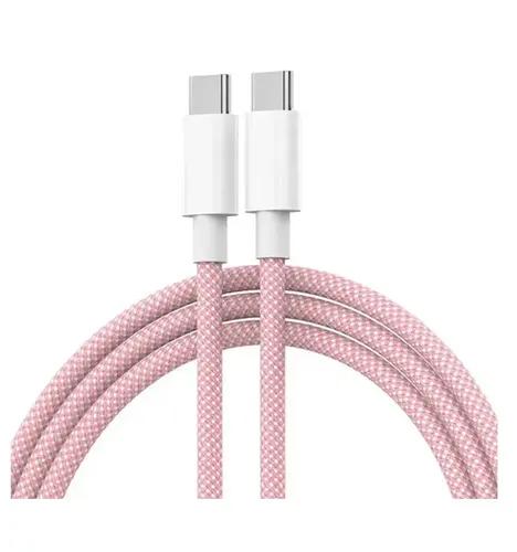 Cable Usb C A Usb C Flashnote 1m Trenzado Carga Rápida 60w Para iPhone Samsung Xiaomi Color Rosado Rosa