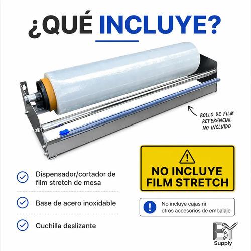 Dispensador Y Cortador De Film Stretch Bysupply Para Mesa, Con Base De Acero Y Cuchilla Deslizante - imagen 3