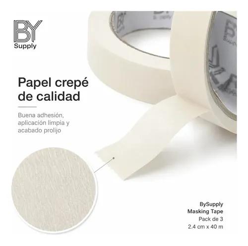 Cinta De Enmascarar Masking Bysupply Papel Crepé, Pack 3 Unidades Para Pintura Y Auto - imagen 6