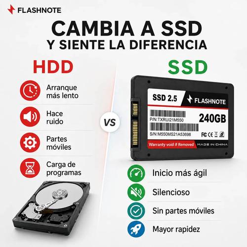Disco Sólido Ssd 240gb Flashnote 2.5 Interno | Hasta 550 Mb/s Lectura Y 500 Mb/s Escritura | Alto Rendimiento Y Velocidad Para Pc, Notebook, - imagen 2