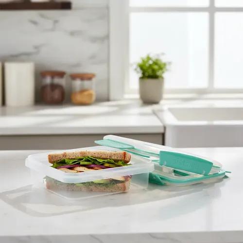 Tupper Taper Hermetico Porta Sandwich Queso Jamon Colacion 450ml - imagen 3