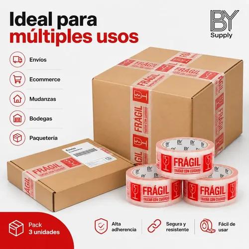 Cinta De Embalaje Bysupply Frágil, 4.5 Cm X 100 M, Pack De 3 Unidades Para Delicados - imagen 7