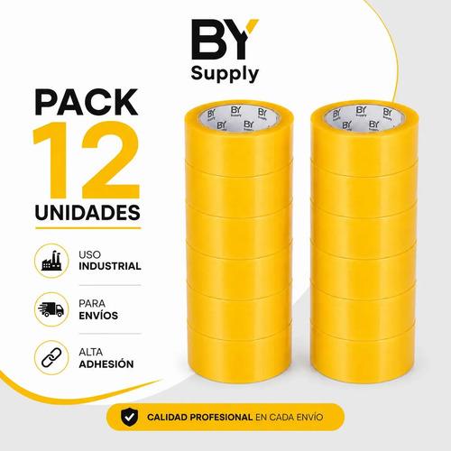 Cinta Embalaje Bysupply 45mm X 300m Pack 12 Unidades Adhesiva Transparente Polipropileno Alta Duracion Cajas Envios Ecommerce Industrial - imagen 2