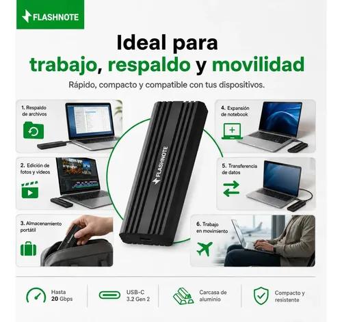 Cofre Case Carcasa Flashnote Ssd M.2 Nvme Pcie Usb-c Usb-a 3.2 Gen2x2 20gbps Aluminio Adaptador Disco Duro Solido Externo Portatil Alta Velo - imagen 7