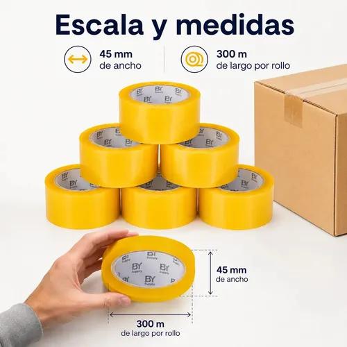 Cinta De Embalaje Bysupply Transparente, Pack De 6 Rollos De Polipropileno De 4.5 Cm X 300 M - imagen 8