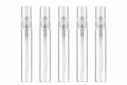 Pack 5 Atomizadores Perfume Decant Recargables Portátil Viaje 10ml Botella Vidrio Spray Pulverizador Mini Cartera Avión