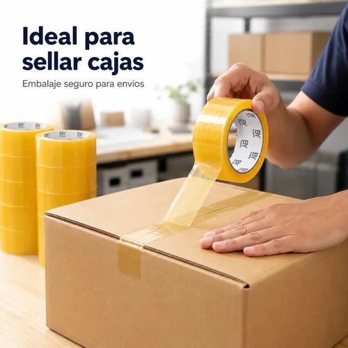 Cinta Embalaje Bysupply 45mm X 300m Pack 12 Unidades Adhesiva Transparente Polipropileno Alta Duracion Cajas Envios Ecommerce Industrial - imagen 4