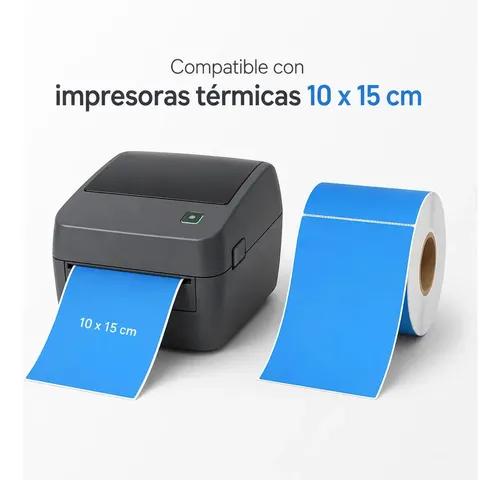 Etiquetas Térmicas Autoadhesivas Flashnote Rollo 10x15cm 500 Etiqueta Impermeables Azul Impermeable - imagen 5