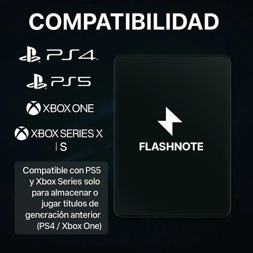 Disco Duro Externo Flashnote 1tb Usb 3.0 Hdd Compatible Con Pc Notebook Mac Macbook Ps2 Ps3 Ps4 Xbox One Smart Tv Nintendo Consolas Color Negro 1tb Negro - imagen 3