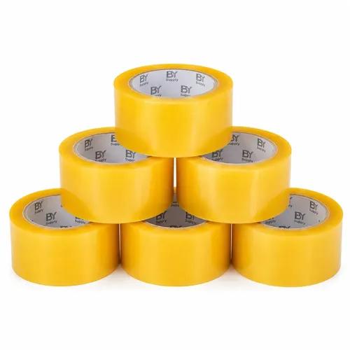 Cinta De Embalaje Bysupply Transparente, Pack De 6 Rollos De Polipropileno De 4.5 Cm X 300 M