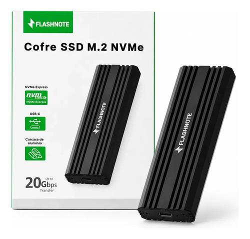 Cofre Case Carcasa Flashnote Ssd M.2 Nvme Pcie Usb-c Usb-a 3.2 Gen2x2 20gbps Aluminio Adaptador Disco Duro Solido Externo Portatil Alta Velo