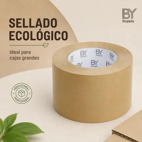 Cinta De Embalaje Kraft Bysupply, 70 Mm X 100 M  Ecológica Y Profesional Para Cajas Grandes - imagen 5