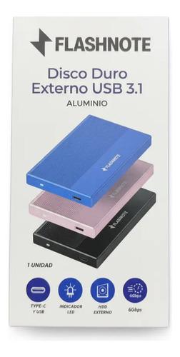 Disco Duro Externo 1tb Flashnote Usb 3.1 Tipo C Aluminio Hdd Premium Negro - imagen 5