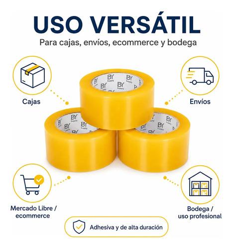 Cinta Adhesiva De Embalaje Bysupply Transparente De Polipropileno, Pack Con 3 Unidades De 4.5 Cm X 300 M - imagen 7