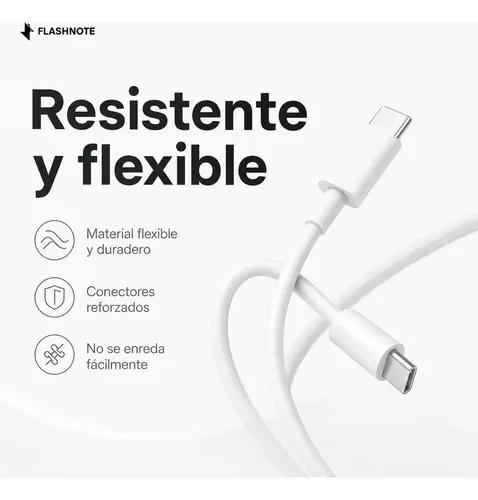 Cable Usb C A Usb C Flashnote 1m Carga Rápida 60w Para iPhone Samsung Xiaomi Blanco - imagen 3