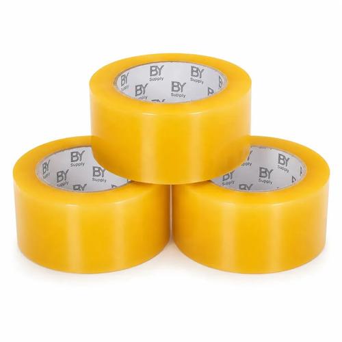 Cinta Adhesiva De Embalaje Bysupply Transparente De Polipropileno, Pack Con 3 Unidades De 4.5 Cm X 300 M