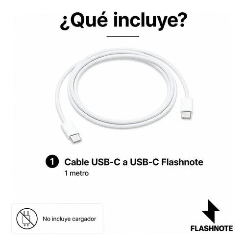 Cable Usb C A Usb C Flashnote 1m Carga Rápida 60w Para iPhone Samsung Xiaomi Blanco - imagen 2