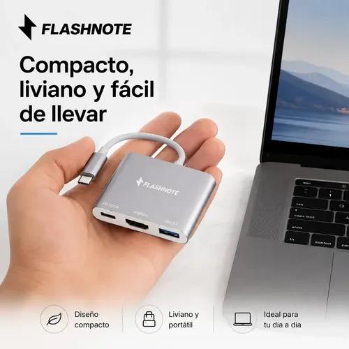 Hub Adaptador Flashnote Usb Tipo C Usb-c 3 En 1 Multipuerto Hdmi 4k 30hz Usb 3.0 Pd 100w Carga Rapida Mac Macbook Windows Notebook Pc iPad T - imagen 4