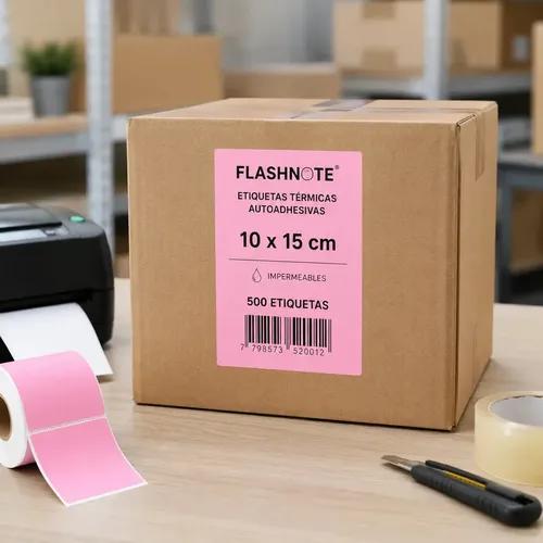 Etiquetas Térmicas Autoadhesivas Flashnote Rollo 10x15cm 500 Etiquetas Impermeable Rosa - imagen 7