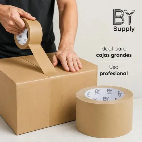 Cinta De Embalaje Kraft Bysupply, 70 Mm X 100 M  Ecológica Y Profesional Para Cajas Grandes - imagen 8